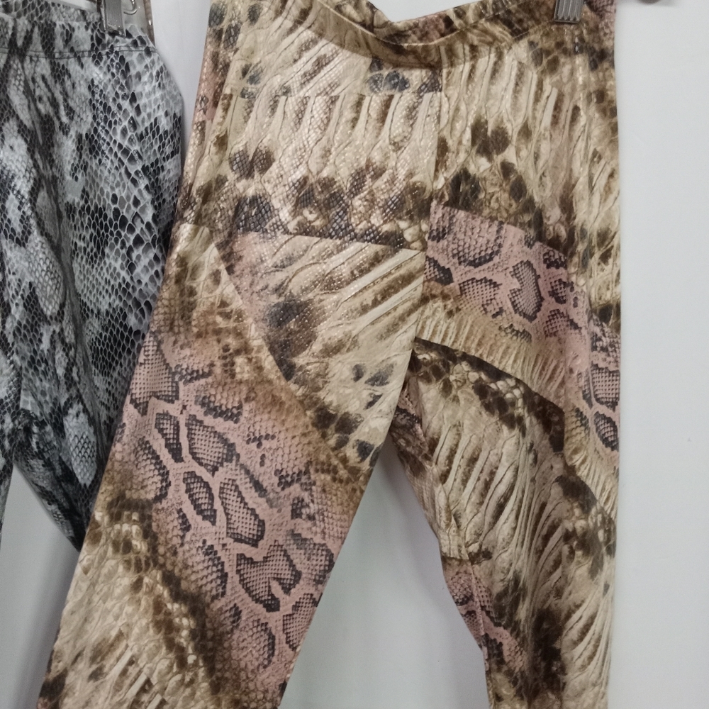 2 Pairs Legging White Birch Python Snakeskin Patt… - image 4